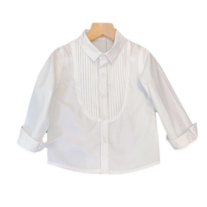 男孩白衬衫加绒男童白色小衬衣礼服儿童领结寸衫带蝴蝶结套装冬季