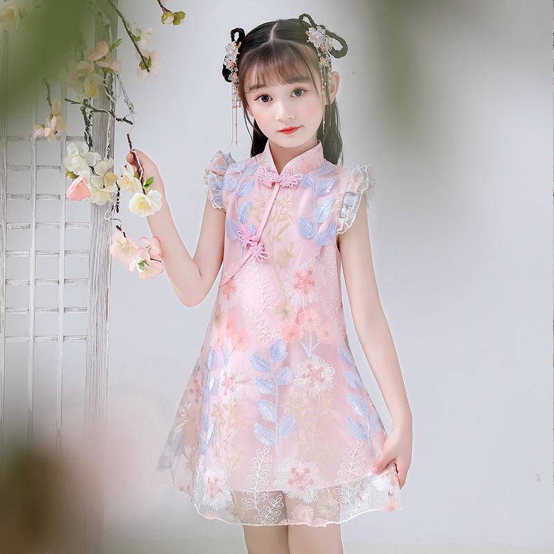 女童汉服连衣裙夏季2022新款小女孩夏装公主裙儿童夏款旗袍裙子夏