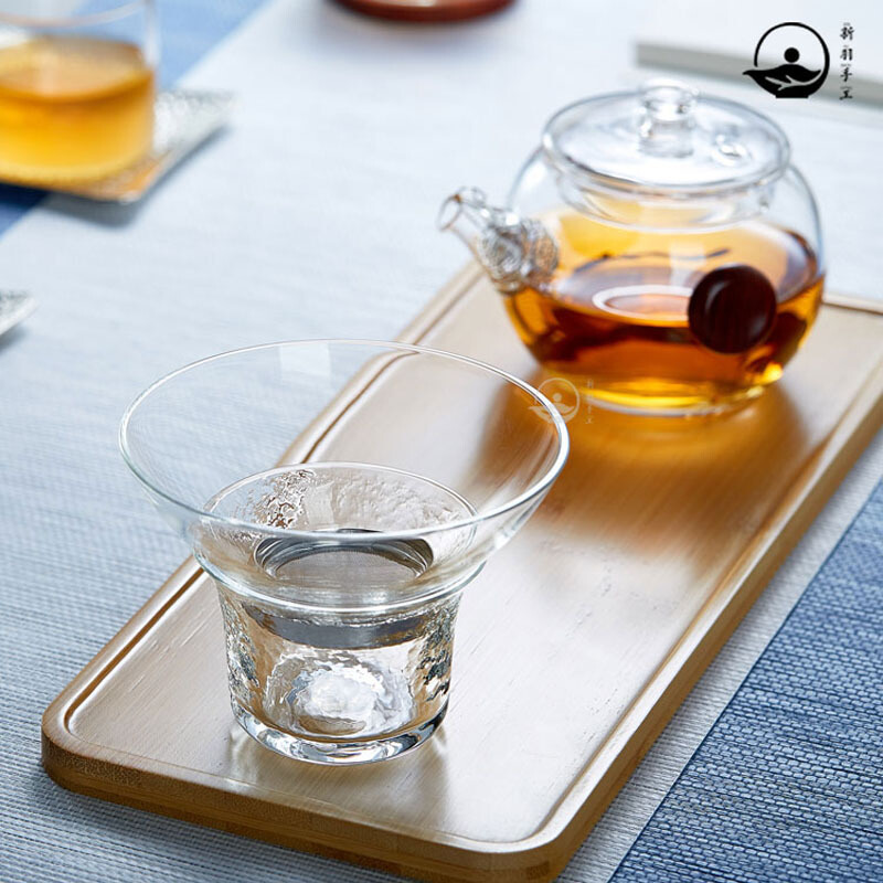 新羽手工玻璃 耐热大号玻璃茶漏 过滤网 茶滤茶叶过滤器 茶器茶具