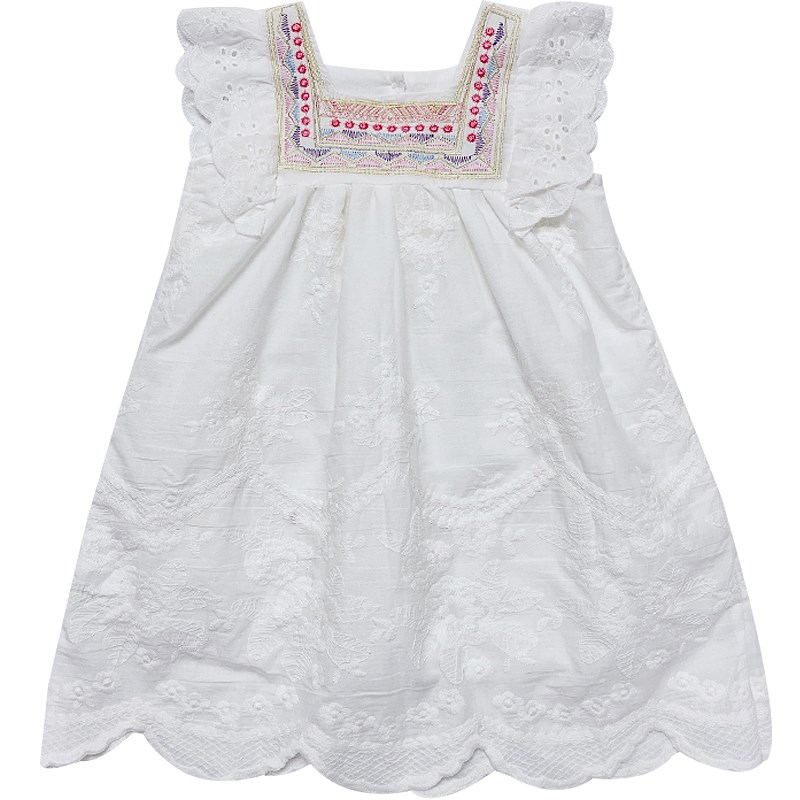女童连衣裙2025夏装新款儿童时髦背心吊带裙宝宝洋气白色休闲裙子