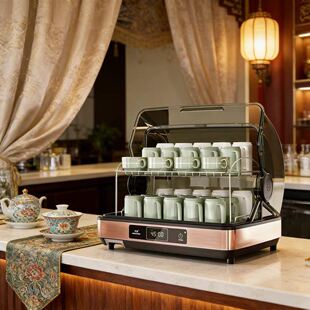 棋牌室一体机红酒杯杯子专用消毒柜收纳盒茶室消毒柜杯子专用