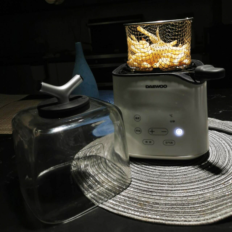 食品适用透明自热小容量空气炸锅2人无烟宿舍神器家用小型电炸锅