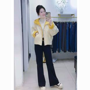 2026新款巨好看的轻薄短款白色洋气夹棉ins棉服外套女款冬季棉袄