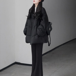 黑色高级感韩系羽绒服女款冬季2025新款小个子保暖面包服棉袄外套