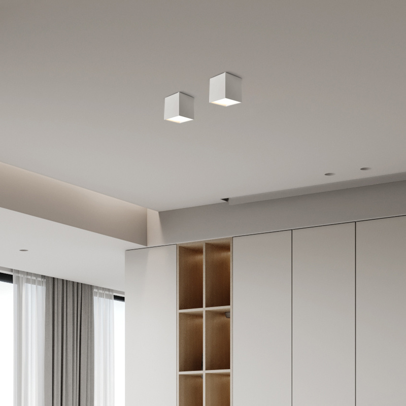 方形明装筒灯极简过道北欧吸顶款射灯客厅天花灯斗胆灯家用无主灯