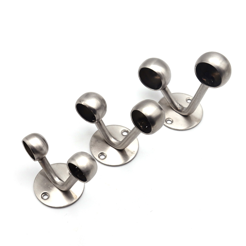 加厚不锈钢双圆管座毛巾座双头毛巾座圆管座钢管座挂衣杆座法兰座