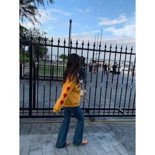 落落狷介卫衣女秋冬橙黄色加绒保暖套头外套2024年新款小个子宽松