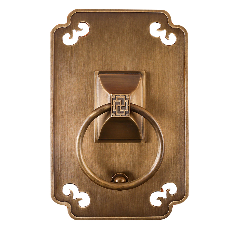 仿古大门黄铜拉手新中式纯铜门环复古实木门把手铁门拉环老式门拔