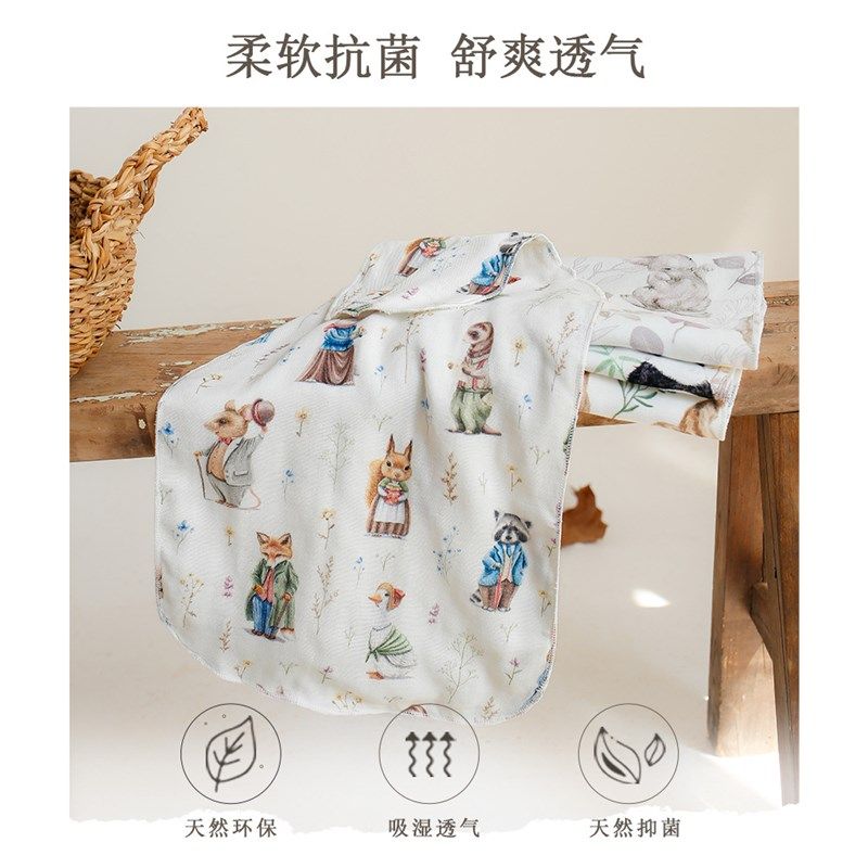 儿童吸汗巾竹棉纱布幼儿园垫背巾婴儿宝宝隔汗巾垫背男女童大号
