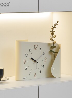 EMITDOOG奶油风家居装饰品客厅玄关桌面摆件电视柜酒柜创意座钟