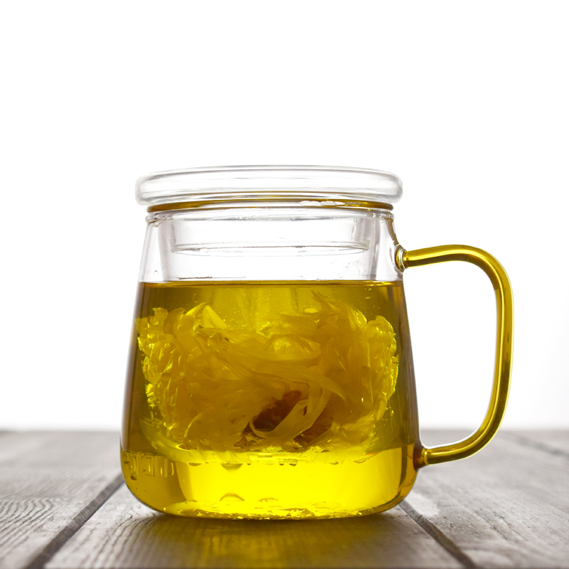 玻璃泡茶杯茶水分离杯办公室玻璃过滤内胆水杯带把大容量牛奶杯
