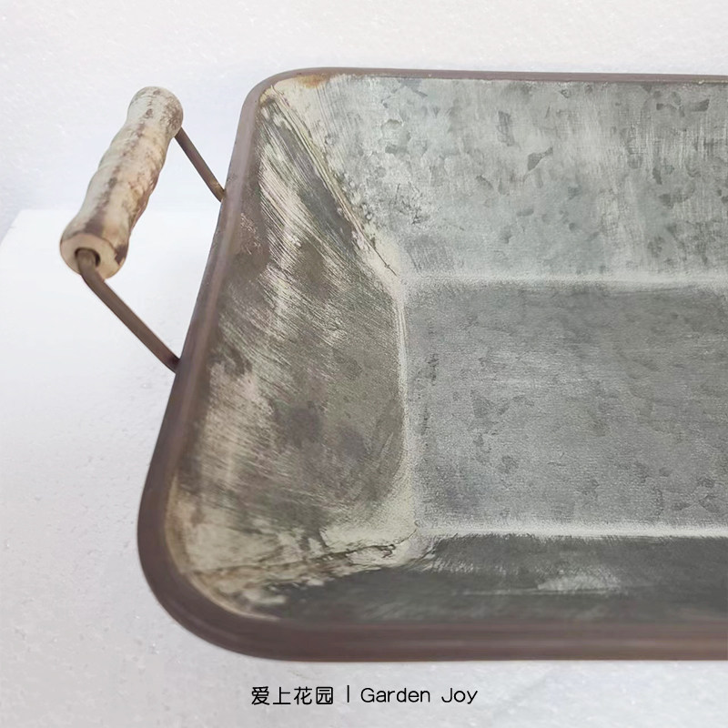 爱上花园 园艺杂货 铁皮花盆配件底托铁皮色做旧盆双耳木柄铁托盘,鲜花速递/花卉仿真/绿植园艺,花托/移动托盘,淘宝优惠券,粉丝福利购,淘宝优惠卷