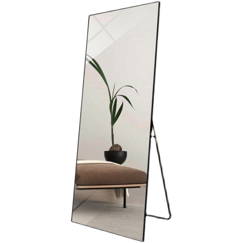 轻奢铝合金框全身镜家用贴墙壁挂穿衣镜服装店试衣镜子挂墙装饰镜