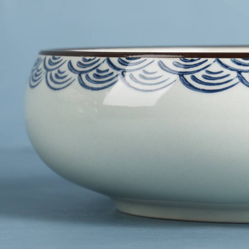 海鱼笔洗三件套陶瓷景德镇毛笔书法国画水彩大号小号 日式复古中