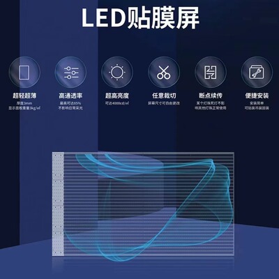 室内全彩高清LED贴膜显示屏