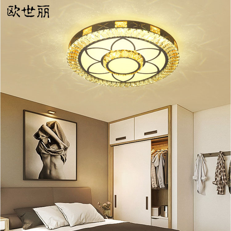led卧室灯现代简约艺术客厅灯轻奢水晶吸顶灯具新款厂家直销