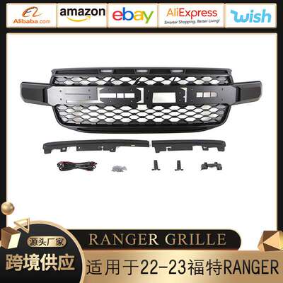适用于2022-23款福特RANGER GRILLE中网改装前脸格栅保险杠配件