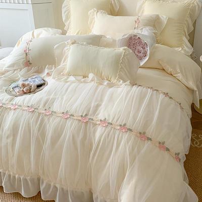 公主风蕾丝边四件套否全棉纯棉法式2024新款床品仙女韩版被套床单