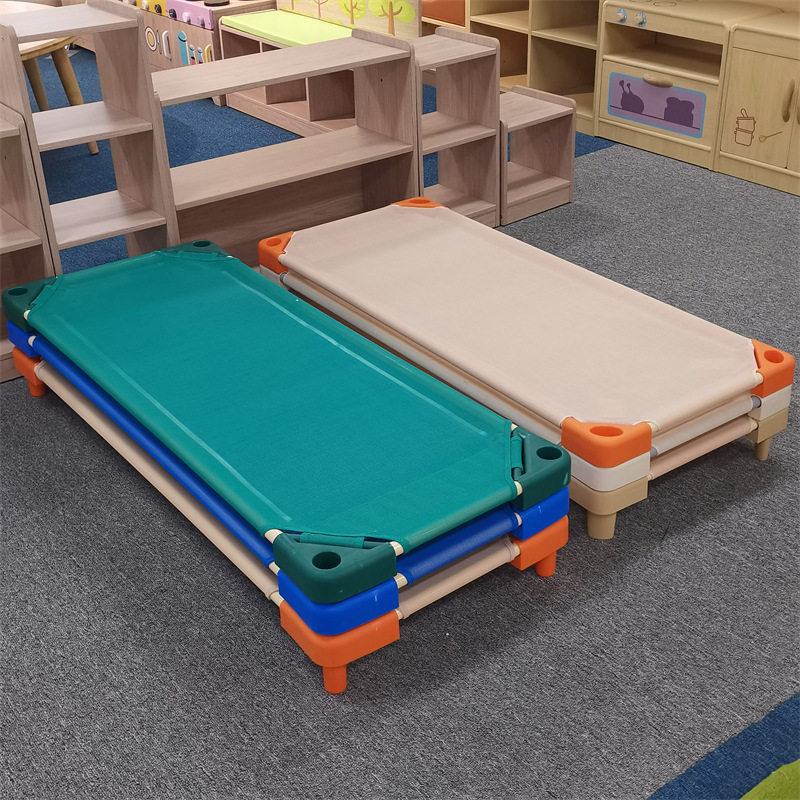 幼儿园网面床午睡床儿童午休床早教专用床学生午托床叠叠单人小床
