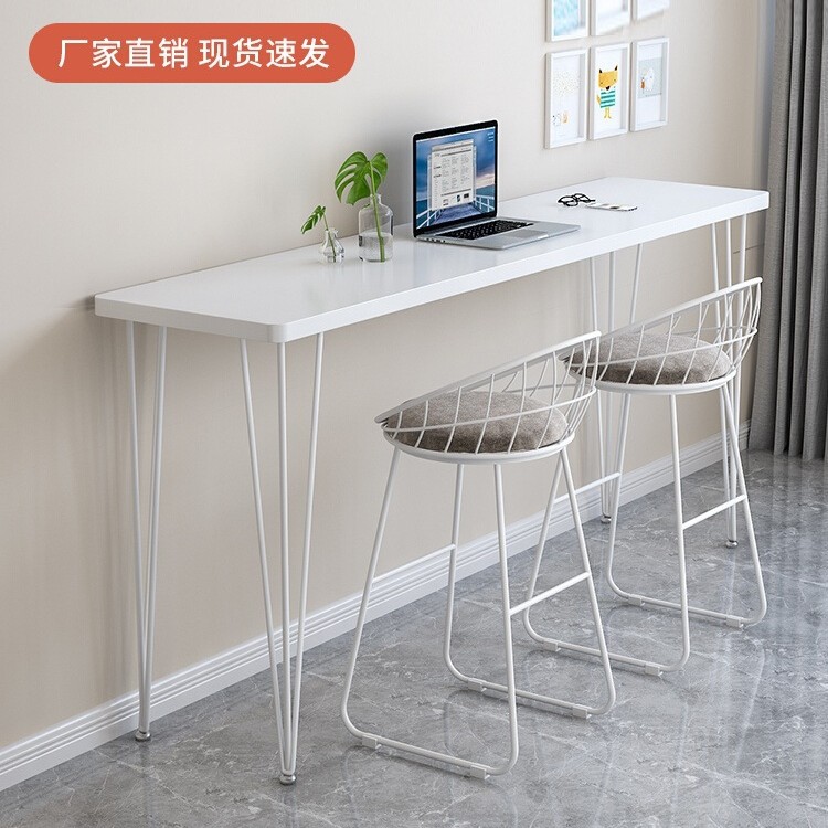 靠墙吧台桌家用阳台休闲高脚桌客厅隔断长条桌子商用小窄桌椅组合
