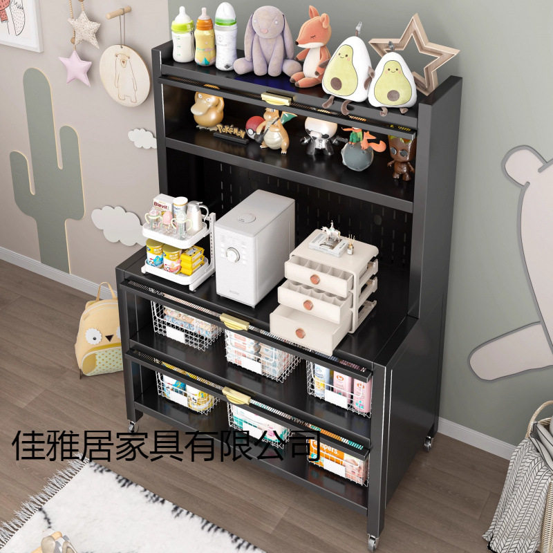 小户型喂养台收纳柜一体宝宝衣柜婴儿玩具用品卧室落地多层置物架