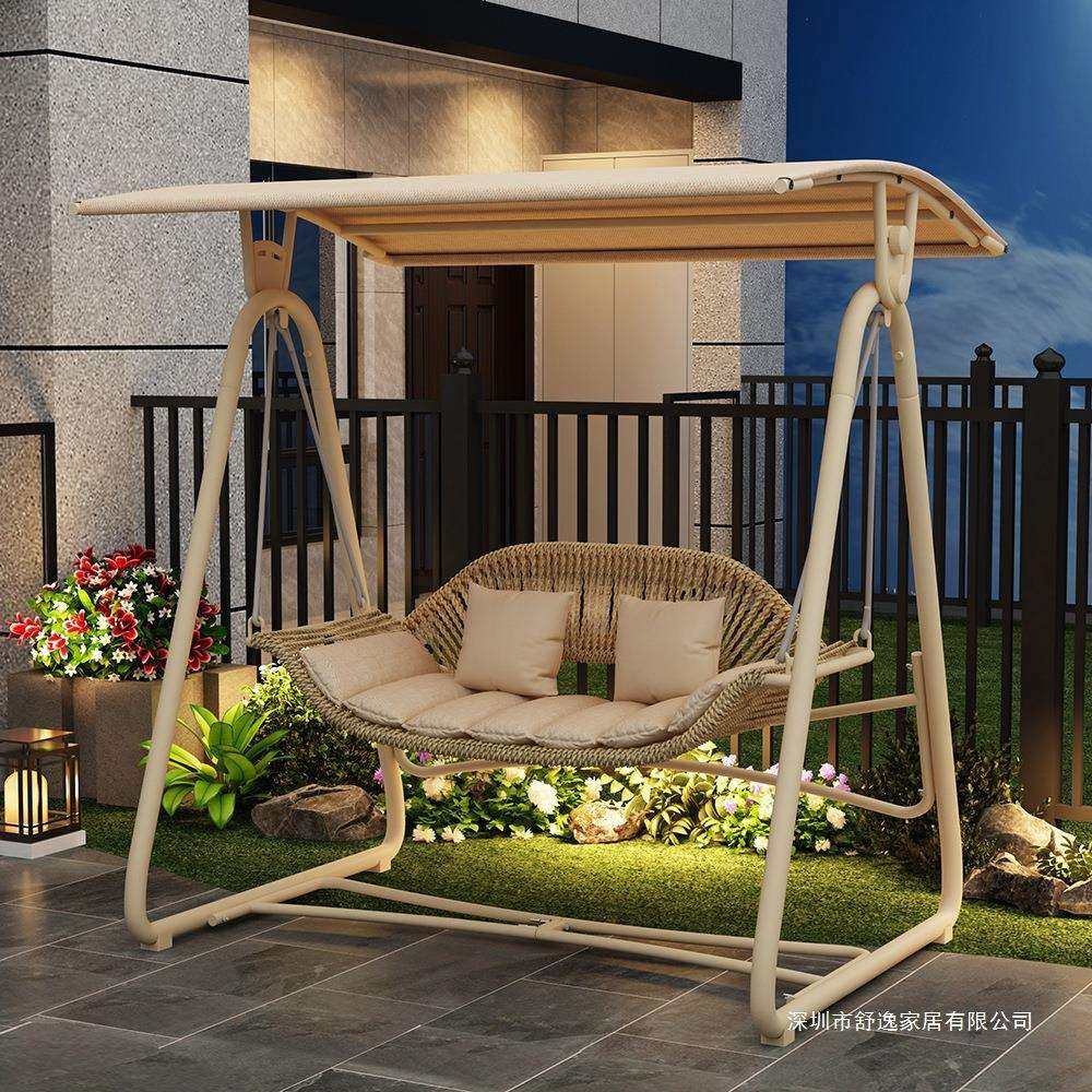 户外秋千吊椅别墅庭院花园摇椅露台阳台民宿躺椅网红室外双人吊床