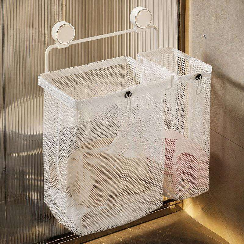 吸盘脏衣篓家用壁挂脏衣篮卫生间可折叠大容量脏衣服收纳筐洗衣袋