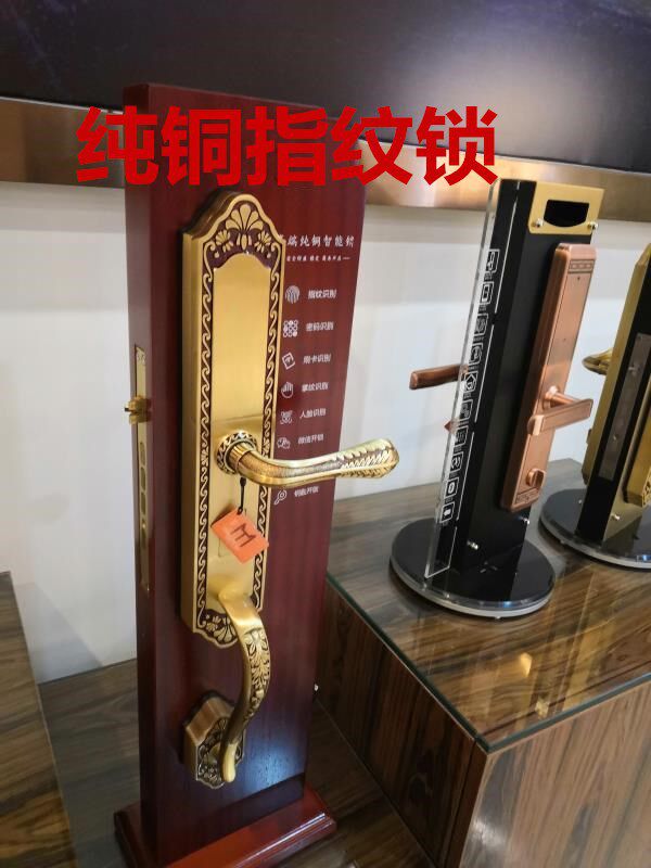 纯铜指纹锁指纹密码锁指纹智能锁纯铜门锁电子锁智能锁电子