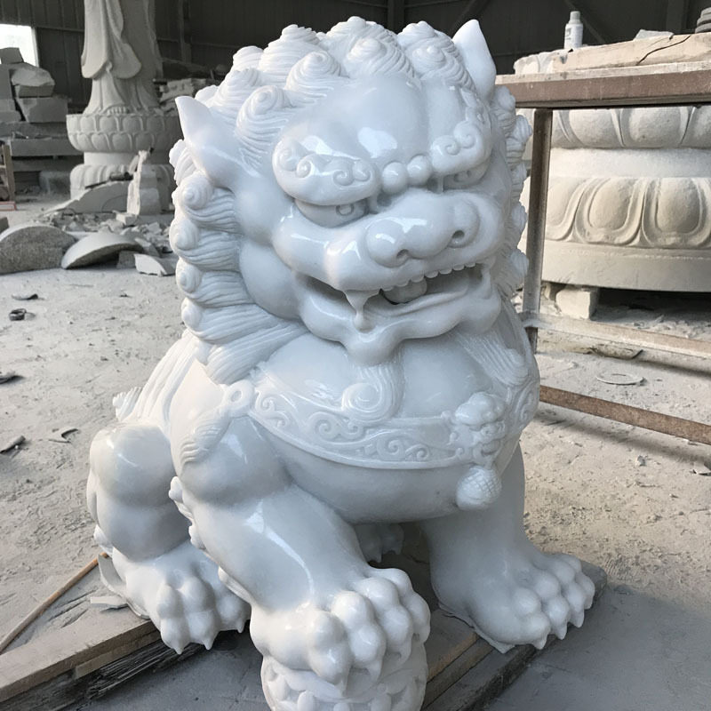 花岗岩石雕仿古狮子企业门口石狮款式简单大气福建和之石雕厂