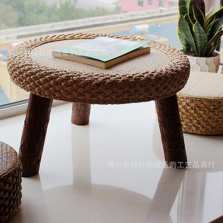 藤编飘窗小桌子榻榻米草编茶几组合地台桌阳台桌榻榻米桌椅电脑桌