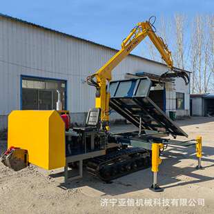 履带自卸随车抓木机拉木装运随车抓四不像随车抓树机