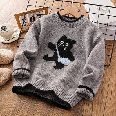 男童毛衣薄款2025春季新款儿童打底针织衫春秋男孩圆领毛线衣洋气