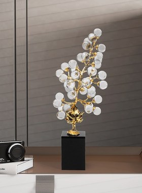 紫水晶葡萄摆件客厅高级感轻奢招财创意家居装饰品玄关酒柜工艺礼