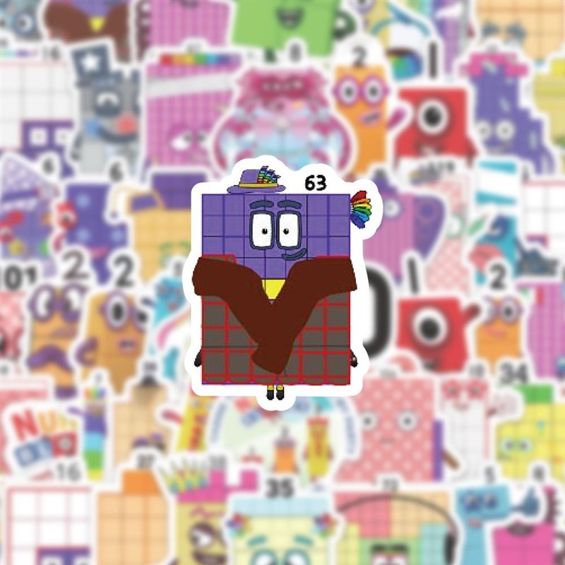 数字积木装饰贴纸手账笔记本行李箱手机水杯贴画儿童启蒙益智玩具