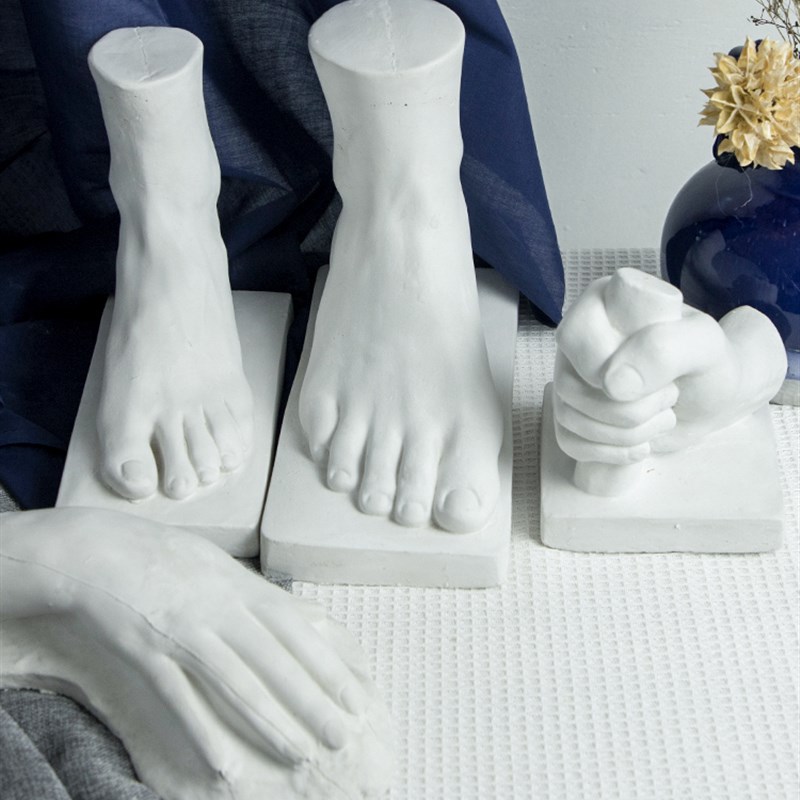 男女手足石膏像手脚四件套石膏教具美术素描绘画写生静物用具摆件