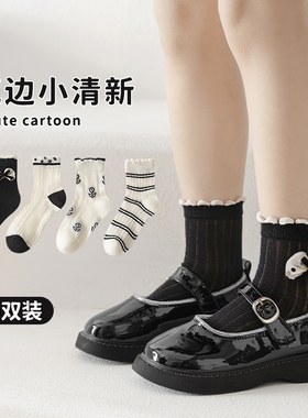黑色蝴蝶结女童袜子春夏纯棉儿童袜子夏季薄款公主袜宝宝女孩网眼