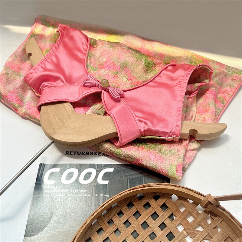 夏季新款女童粉色无袖旗袍小女孩洋气改良版汉服裙子新中式连衣裙