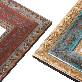 复古实木画框挂墙定做定制美式乡村做旧相框油画框镜框装裱油画框