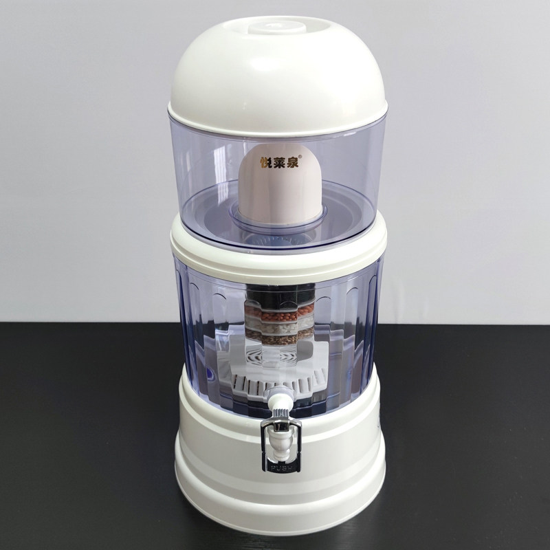 悦莱泉陶瓷过滤芯净水矿泉壶缸家用储蓄水桶直饮滤水桶过滤缸12升