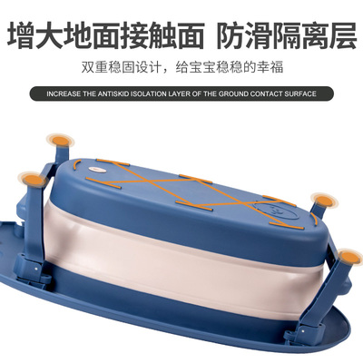 婴儿洗澡盆儿童大号可折叠浴盆可坐躺网兜新生宝宝家用收纳泡澡桶
