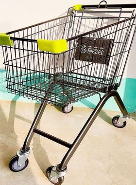 超市购物车商场手推车买菜小拉车黑色购物车物业小推车仓库理货车