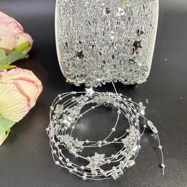 满天星珍珠手工diy材料透明莲花灯配件串珠链条连子珠线装饰鱼线