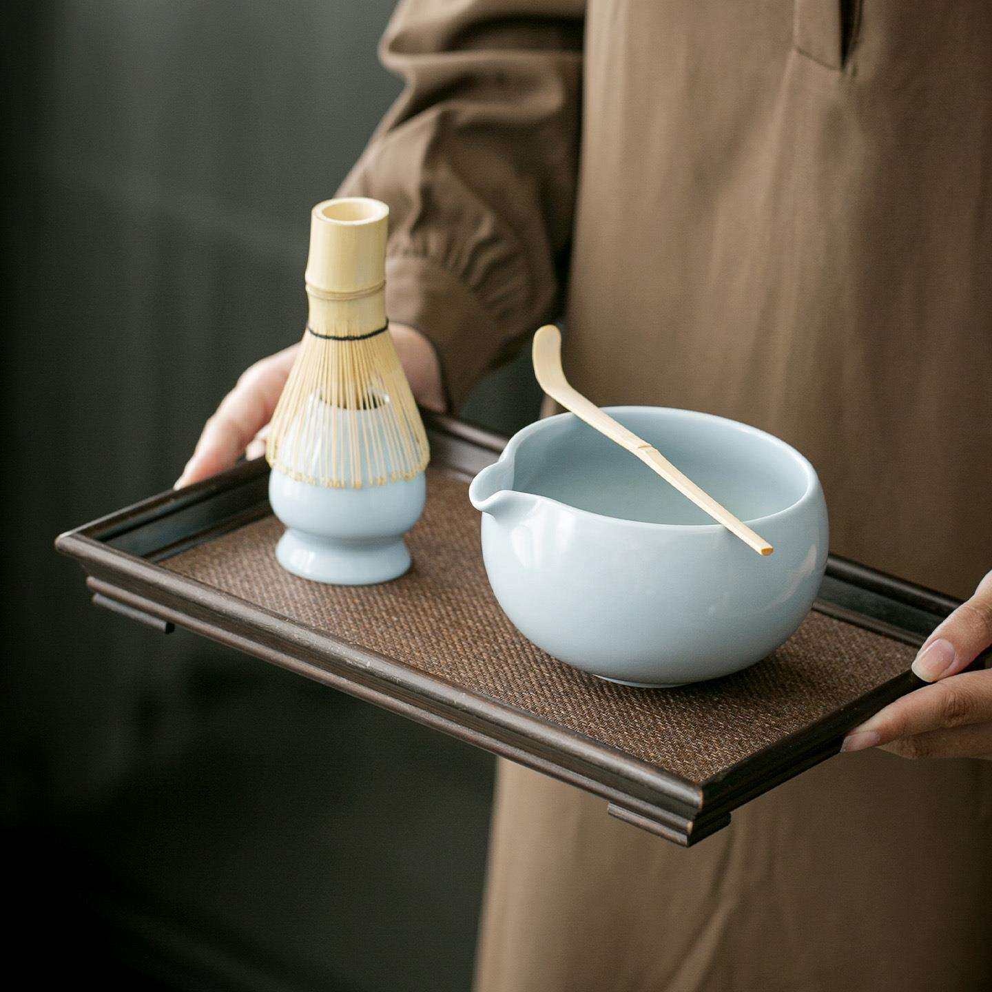 抹茶套装点茶工具陶瓷抹茶碗茶筅打茶盏抹茶粉百本立茶具配件