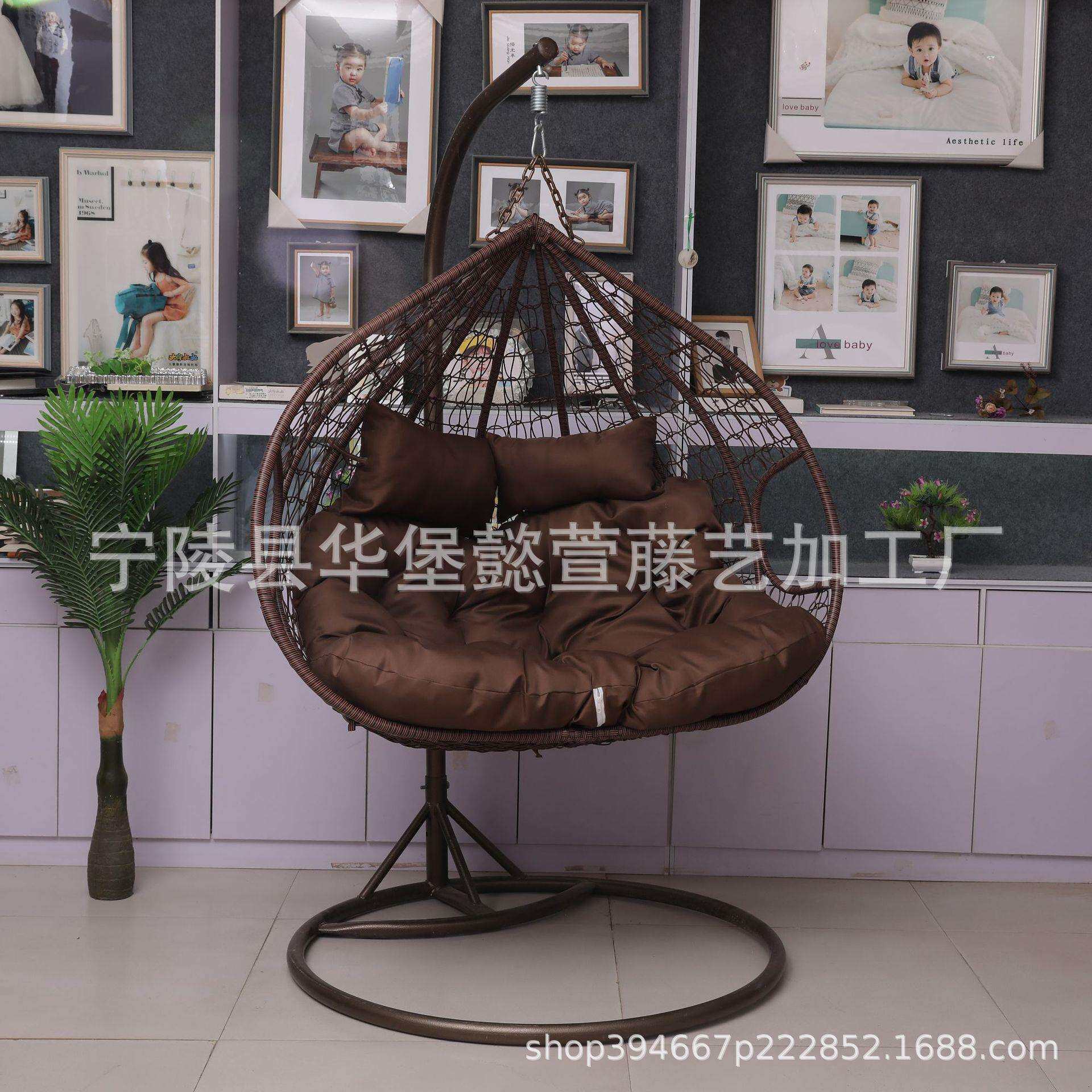 铁艺鸟巢双人吊椅吊篮藤椅吊篮秋千户外室内阳台新款懒人吊床躺椅