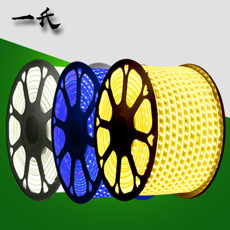 led灯带5050防水高压2835双排三排220V客厅彩霓虹柔性软灯条