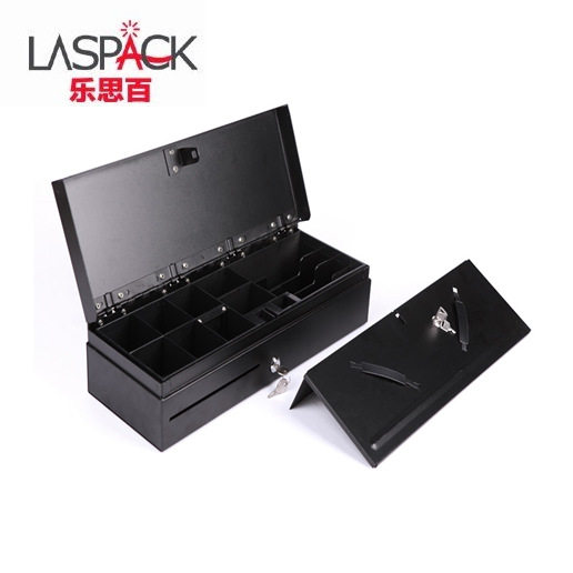 170钱箱翻盖收款机钱箱顶开式全钢双层可加盖上锁提cashdrawer
