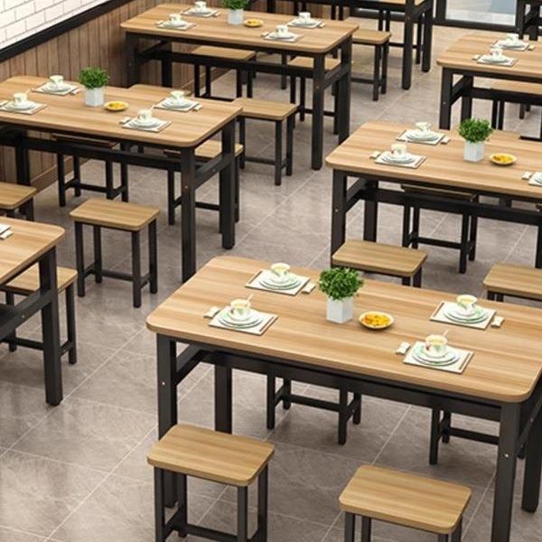 饭店餐桌椅组合家用食堂面馆餐桌椅子商用快餐桌椅凳子长方形桌子
