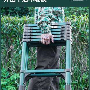 可行走人字梯伸缩梯子折叠梯子家用阁楼铝合金伸缩梯工程升降走梯