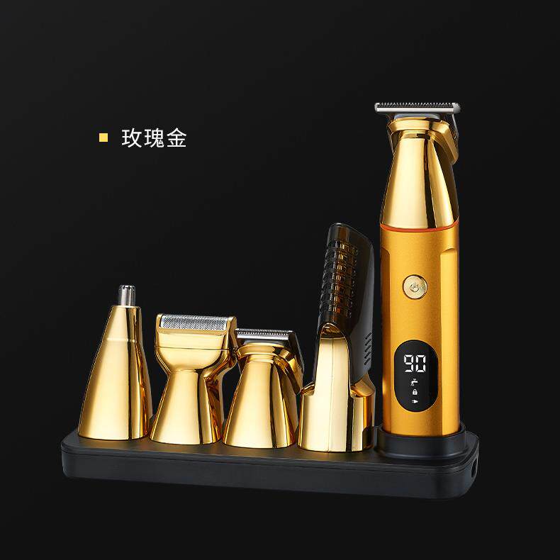 新款便携式数显多功能六合一理发器电动理发剪油头推剪器雕刻鼻毛