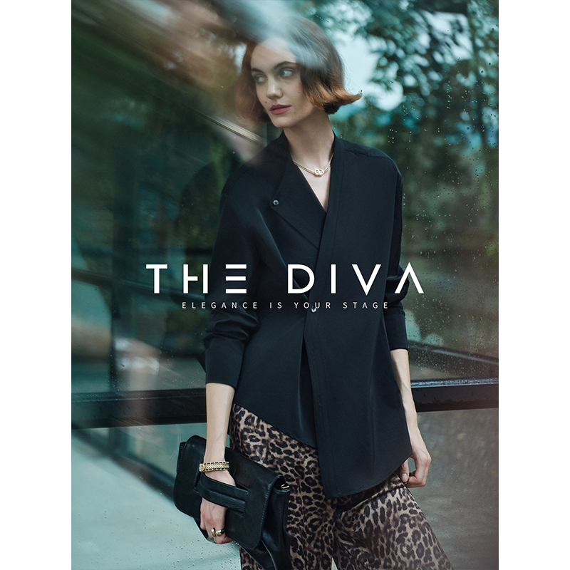 THEDIVA醋酸不规则设计衬衫早秋